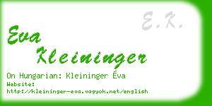 eva kleininger business card